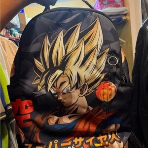Sprayground Black and Gold Anime Backpack